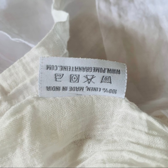 House of Pom White Linen Embroidered Shift DressXS - Picture 5 of 6